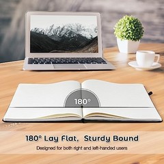 Blank Notebook, Hardcover Sketch Book, 8.5″ x 11″ Large Blank Journal, A4 Black