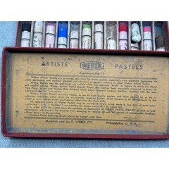 Vintage Weber Fine Artists Pastels Assortment No 12 Red Box Made in USA 12 Count