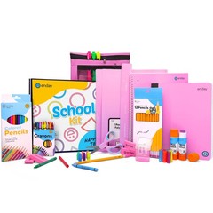 71 PCS Pink Back To School Supply Box Kit Kids Grades K5 Kindergarten Girls