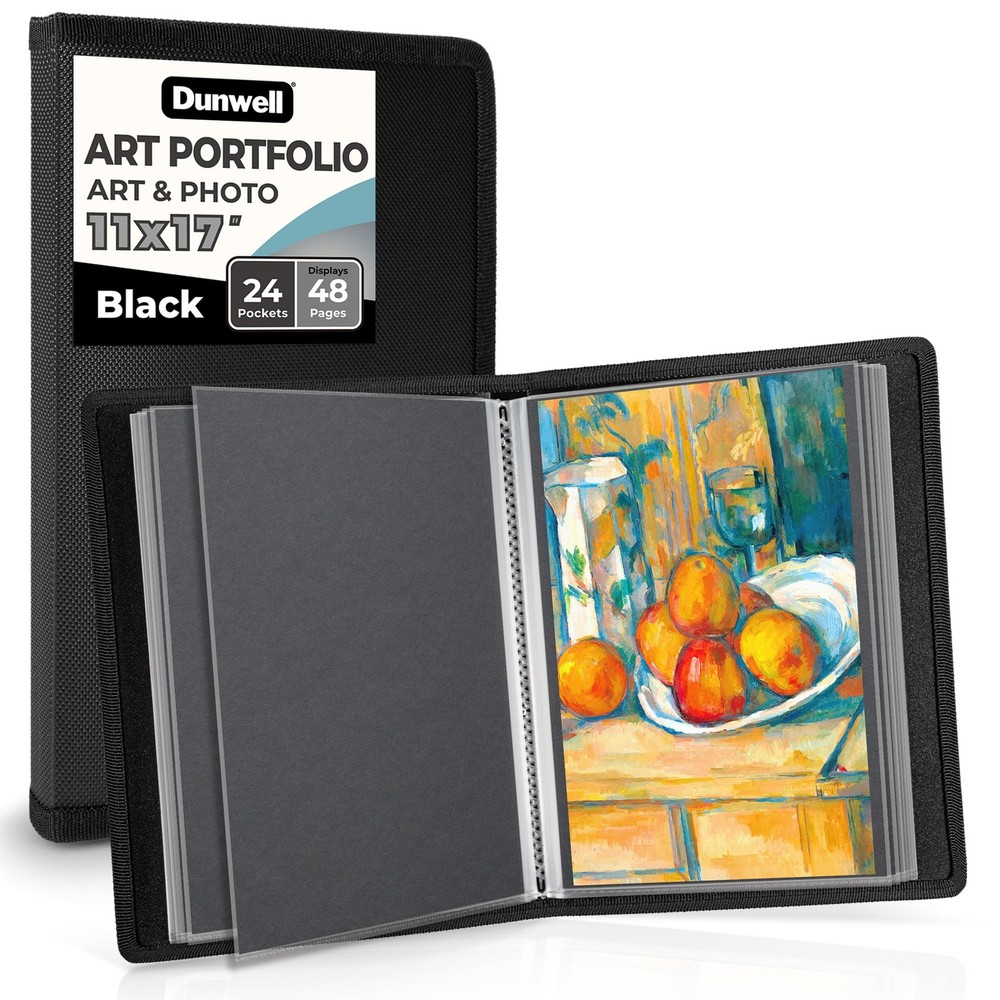 11×17 Art Portfolio Binder, 24 Sleeves, AcidFree Storage for Artwork Display