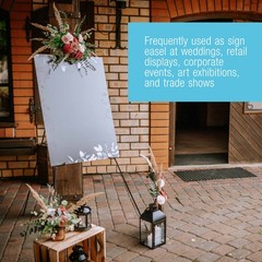63″ Steel Easy Folding Steel Display Easel, Adjustable Holders, Portable Signs