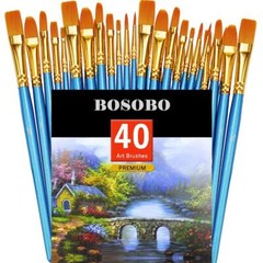 Pointed-Round Paint Brush 4 Sets of 10 Pieces Fine Tip Nylon Hair Miniature P…