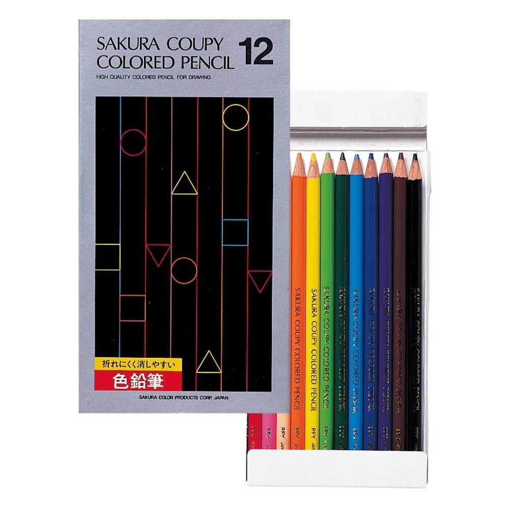 SAKURA Coupy color pencil 12color in paper box PFY12K