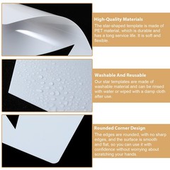 16Pcs Large Star Stencils for Painting, Reusable Templates white