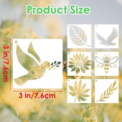 80 Pcs Small Nature Stencils for Painting on Rocks & Wood Slices, 3×3 Inch Re…
