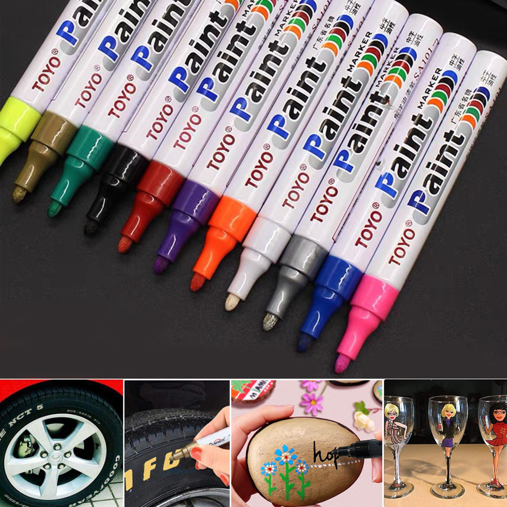 11 Pcs TOYO Oil Based Paint Pen, Waterproof Marker Car Tire Pen