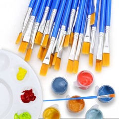 AROIC 180pcs Flat Paint Brushes Set, Small Brushes Bulk Nylon Hair for Kids