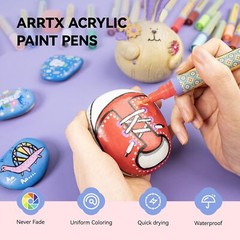 US Arrtx 48 Colors Acrylic Paint Pens 3mm Medium Tip Paint Markers Waterbased