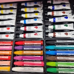 145pc Deluxe Mixed Media Art Set Pink Wooden Case READ DESCRIPTION DAMAGE Case