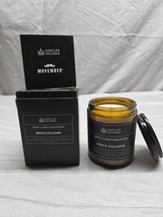 Scented Candles for Men | Men’s Cologne, Amber Sandalwood Scent | Dark