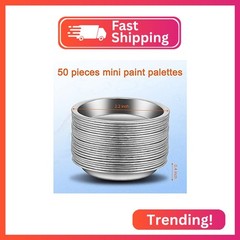 LucyPhy 50 PCS Stainless Steel Painting Color Palette, 2.1 in Painting Trays Mak