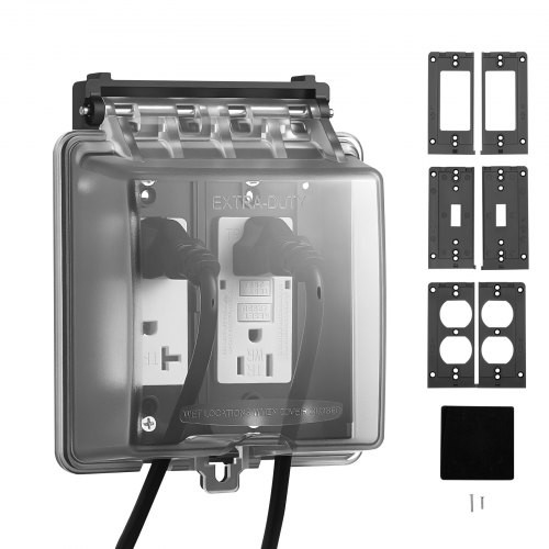 Outdoor Outlet Cover, 2-Gang Weatherproof Electrical Outlet Cover with Locka…