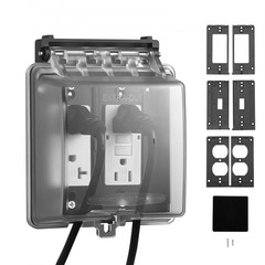 Outdoor Outlet Cover, 2-Gang Weatherproof Electrical Outlet Cover with Locka…