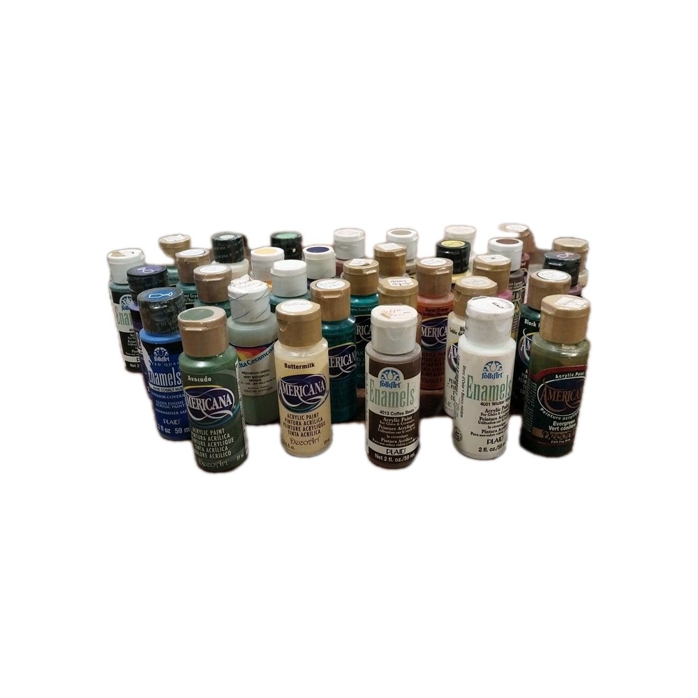 Lot Of 33 Americana FolkArt Acrylic Paint 2oz Mixed Colors New READ