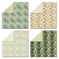 Green Floral Scrapbook Paper 24 Sheets 12×12 Double Sided for Card Making Album