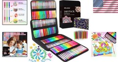 Deluxe Glitter Gel Pen Set – 160 Pens with 80 Refills & Carrying Case Included