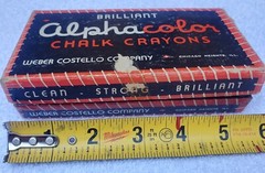 Vintage Webster Costello Co Brilliant Alpha Color Chalk Crayons in Box Nice Neon