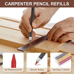 30Pcs 2.8mm Carpenter Pencil Refill, Solid Dry Pencil Refill, Red, Yellow, Black