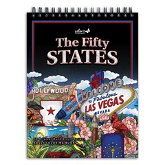 Fifty States Adult Spiral Coloring Book – 50 Perforated Original Designs – La…