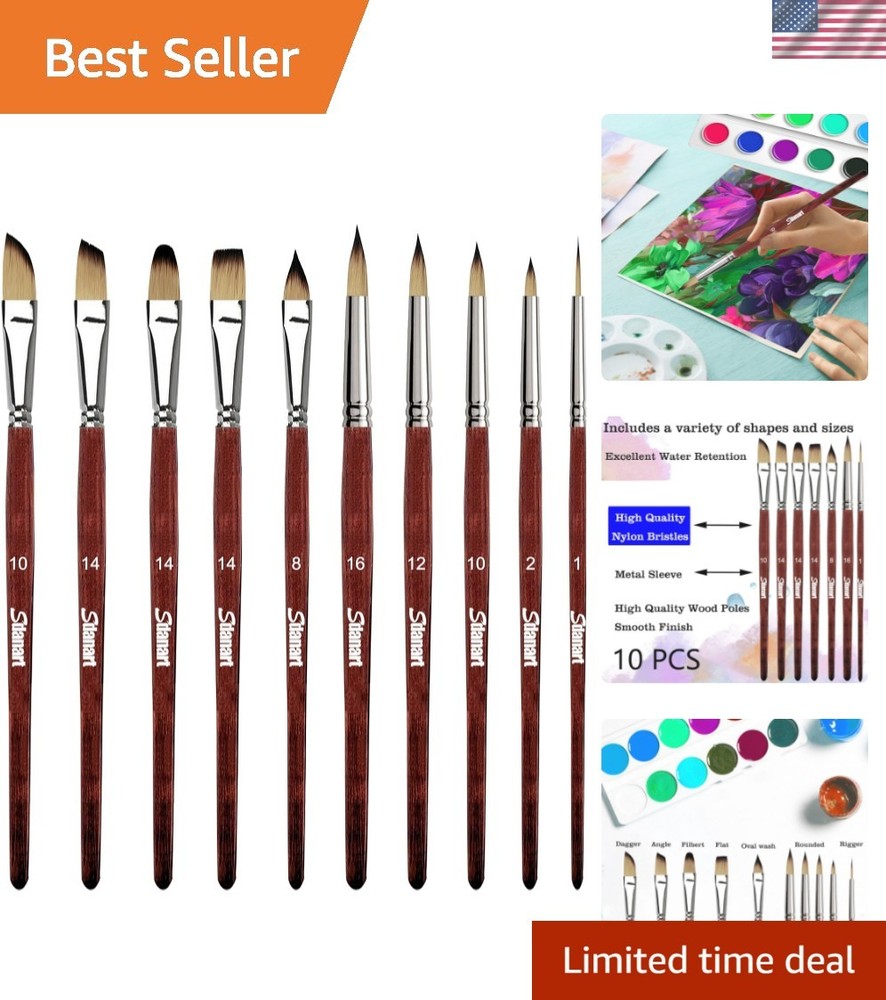 Watercolor Brushes Professional，10 PCS Artist Paint Brush Shapes Including Po…