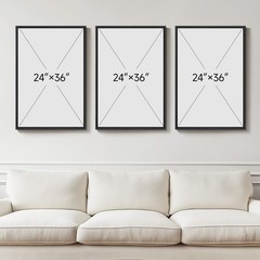 Large Framed Neutral Abstract Wall Art for Living Room, 3 Piece Modern Canvas…