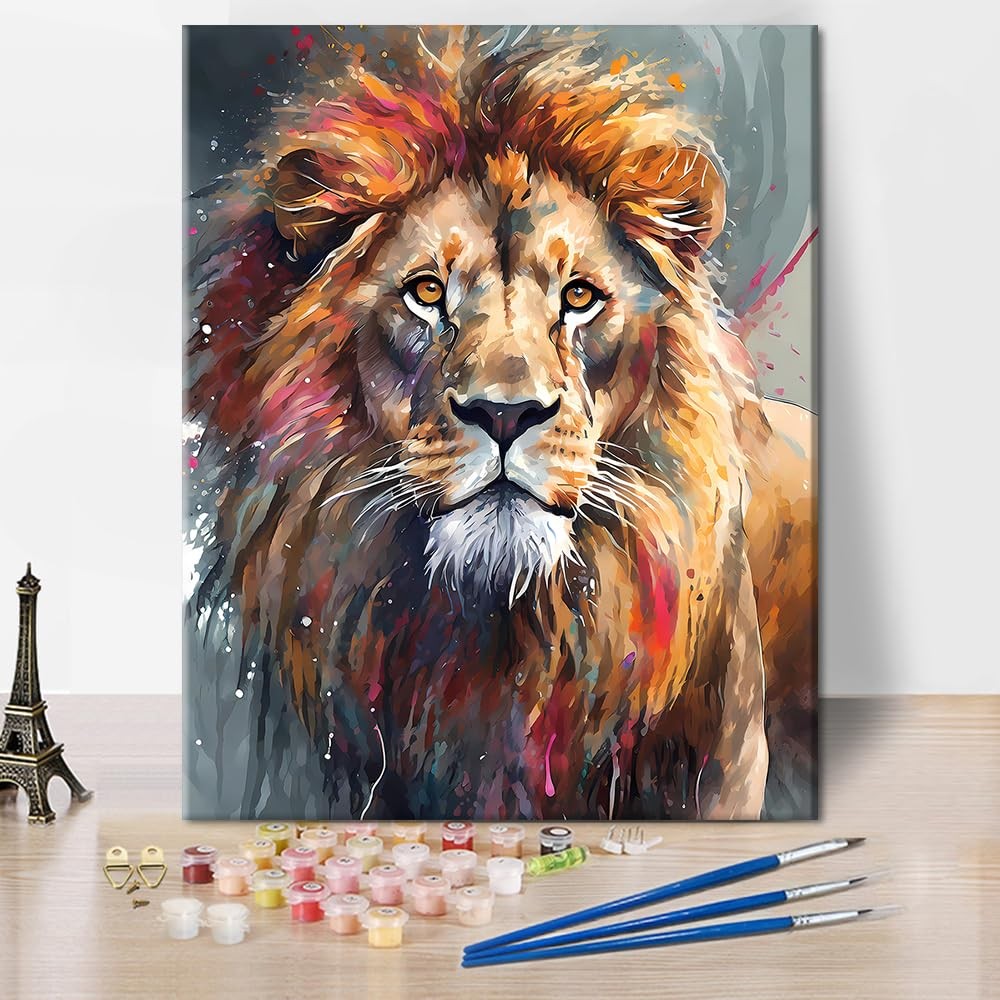 TUMOVO Paint by Numbers Kit for Adults – Lion DIY Adult 16X20 Inches,