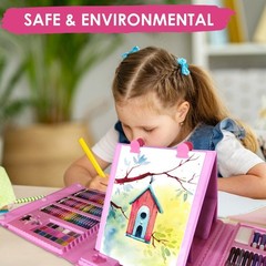 Pink Art Supplies, 208 Pack Art Set Drawing Kit for Girls Boys Artist , USA