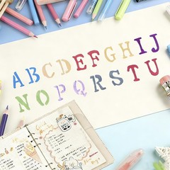 Sitensuo 30 pcs Letter Diaries Painting Symbol Craft Stencils, white