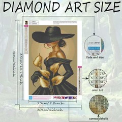 Diamond Art Kits for Adults, 5D Elegant Lady Diamond Painting Kits for Beginners