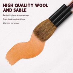 Brushes Set, 5Pcs Goat Mixed Sable Hair with Nylon Water Color Paint Brush wi…