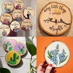 William Craft Unfinished Natural Wood Slices with Bark – 30 Pcs 3.5-4 inch Cr…