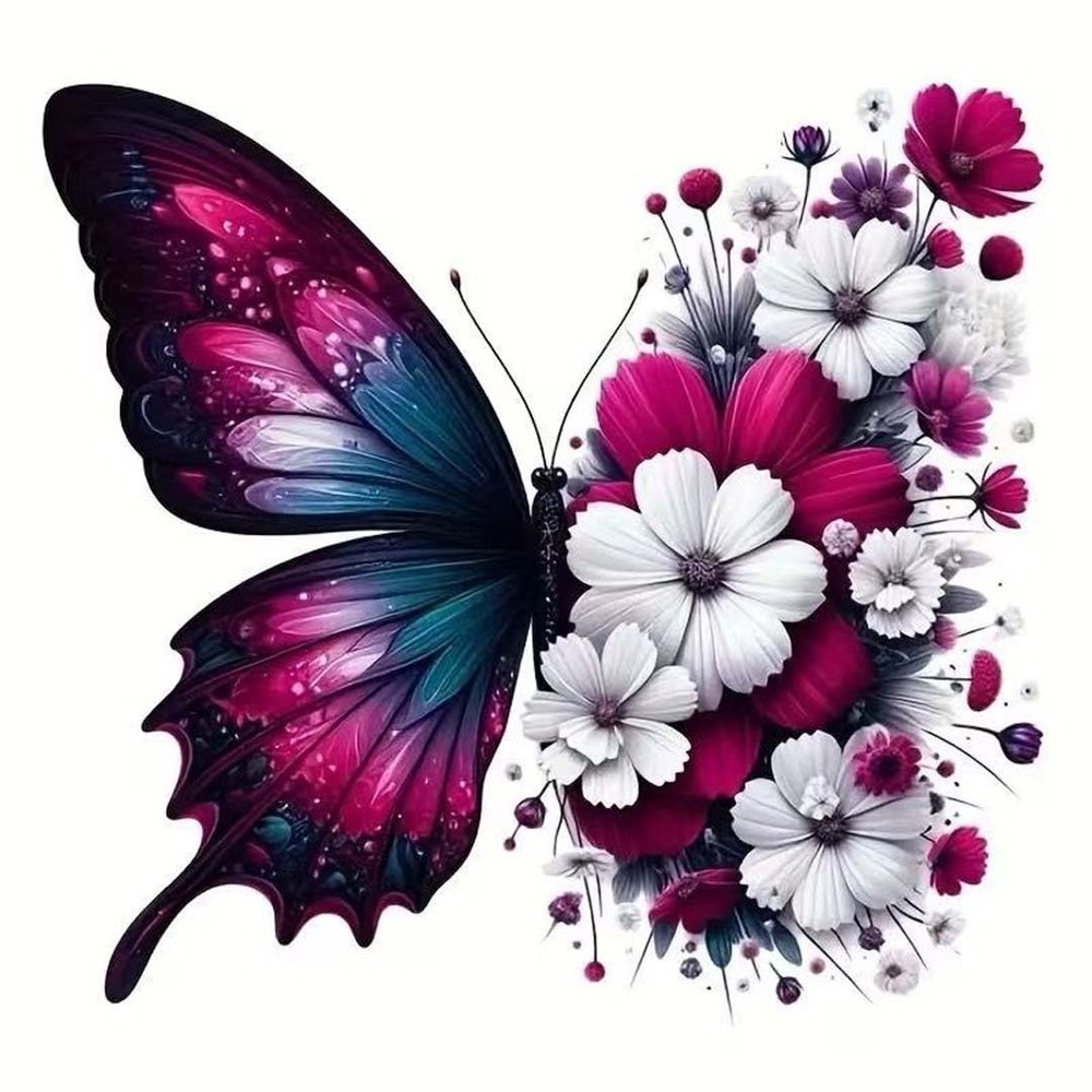 Butterfly Flower Diamond Art Kits for Adults,Diamond Painting Kits for Beginner