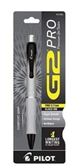 Pilot G2 Pro Retract Gel Pen 0.7mm 1/PK Silver Barrel BLK Ink Office School Home