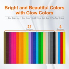 Kretrum 25 Colors 250 Strands 3D Doodler Refill Packs for 3Doodler Start+ Pen…