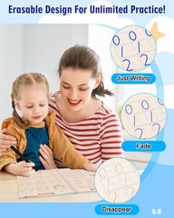4 PCS Magic Grooved Practice Copybook Reusable Writing Book Kids Age 38 Set