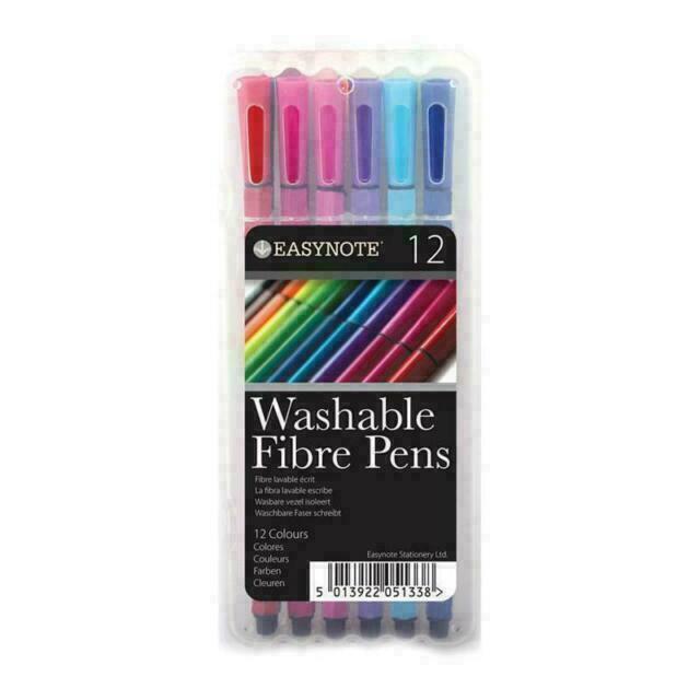 12 Washable Easynote Felt Tip Fibre Pens,Kids Colouring Markers,Craft Gift