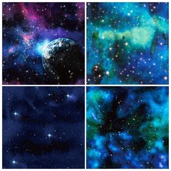 12×12 Galaxy Scrapbook Paper Pad Black Starry Patterned 12inch, Sky