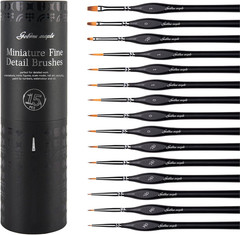 Golden Maple Miniature Paint Brushes, 15PC Model Brushes Micro Detail Paint Brus