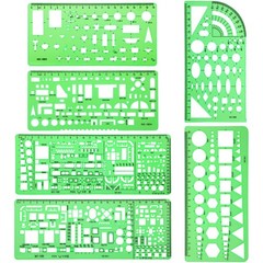 6 Pieces Plastic Measuring Templates Building Formwork Stencils Geometric Dra…