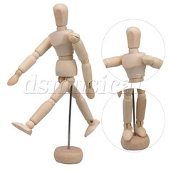 2 Pcs Artists Wood Manikin Flexible Body Joints Human Figure Model 5.5″