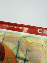 VINTAGE 70s CARAM D’ACHE Prismalo Watercolor Pencils Tin Switzerland SAILBOAT