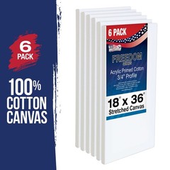 U.S. Art Supply 18 X 36 Inch Stretched Canvas 12-Ounce Triple –