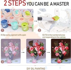 Flowers Paint By Numbers Kit For Adults 16×20 Inch DIY Wall Art Decor Kit