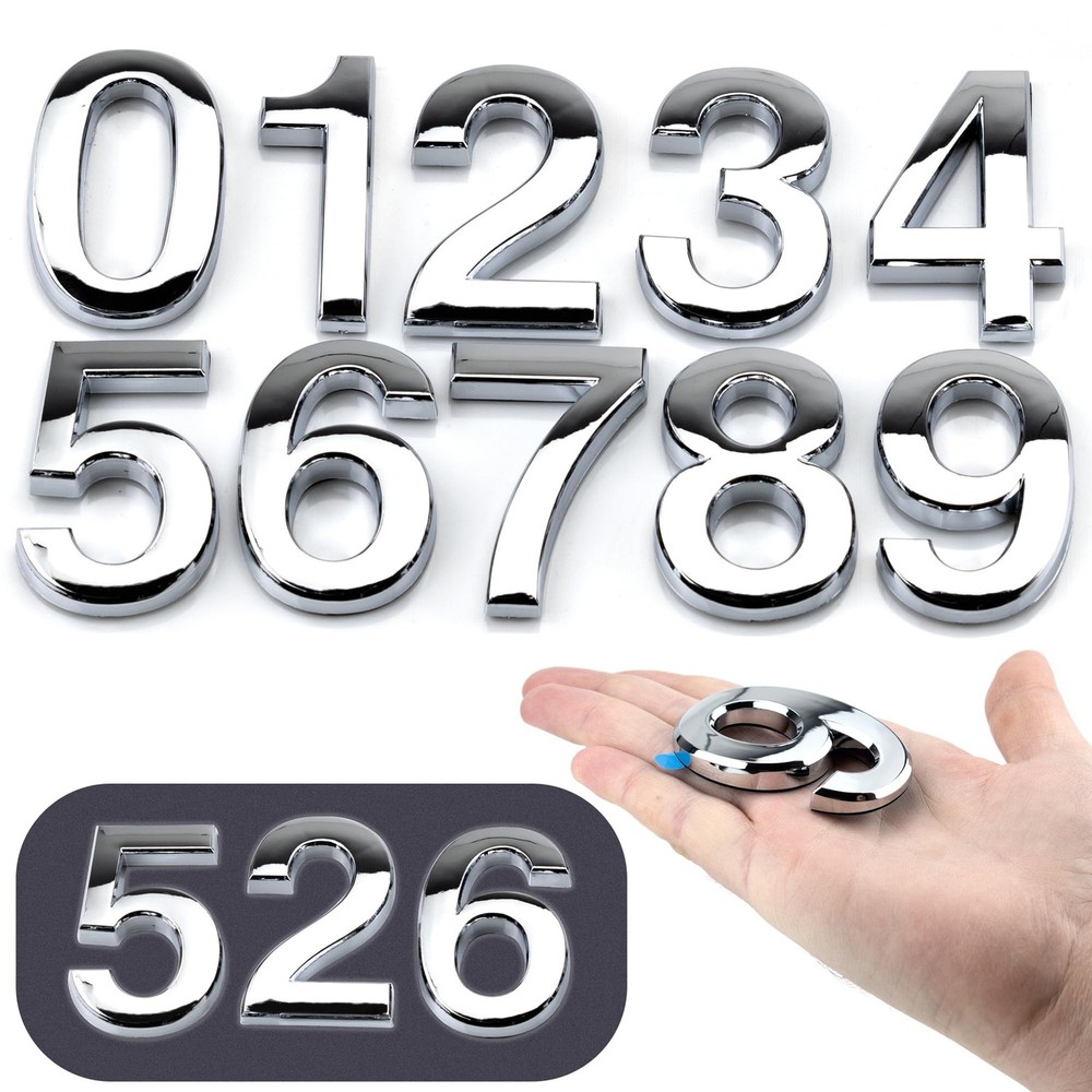 10 Pcs 2.75 Inch 3D Mailbox Numbers 0 to 9 House Door Numbers Decals Self Adh…