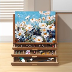 Adjustable Storage Box Easel,Painting Board Stand with Drawers,Storage Box Easel