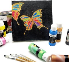 Acrylic Paint Set, 12 Metallic Colors Bottles 59ml / 2oz Art Craft Paints for…