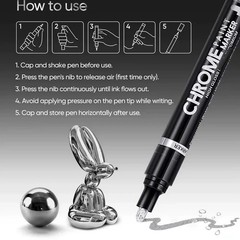 1-5pcs Chrome Pen Marker Waterproof Paint Repair Gold Silver 2mm Nib – NEW