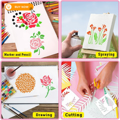 DZXCYZ 80 Pcs 3 x 3 Inch Stencils for Painting on Wood, 3 Inch, Flower Style