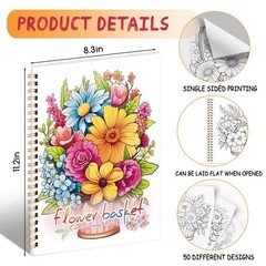 Adult Coloring Book for Women, Spiral Bound Adult Coloring Books for Women Re…