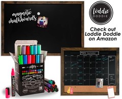 Loddie Doddie Wood Chalkboard Calendar – 18 in x 22 18″W x 22″H, Rustic Frame